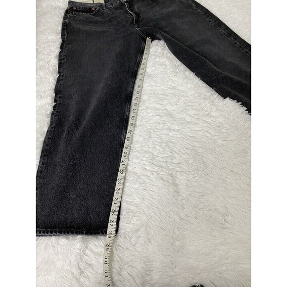 Agolde Jeans Size 32 Black 90s Low Rise Vintage Straight Paradox Button Fly Crop - Picture 5 of 16